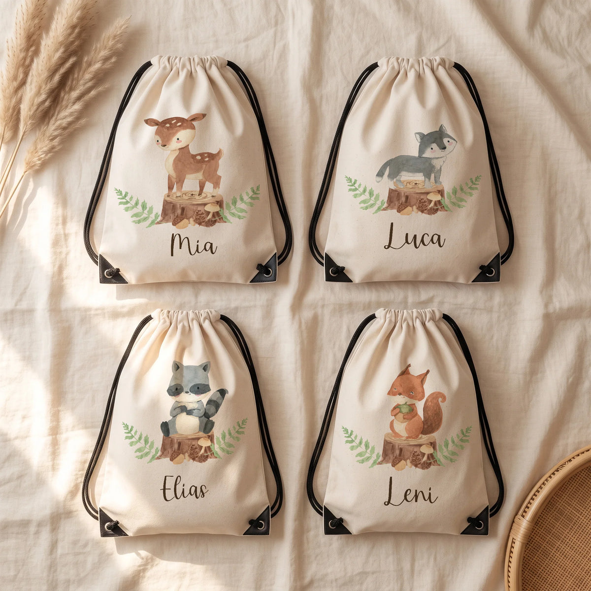 Quatre motifs de sac de sport enfant personnalisé au choix — Kidsmood