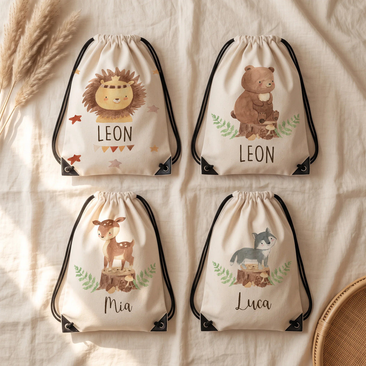 Quatre motifs de sac de sport enfant personnalisé au choix — Kidsmood