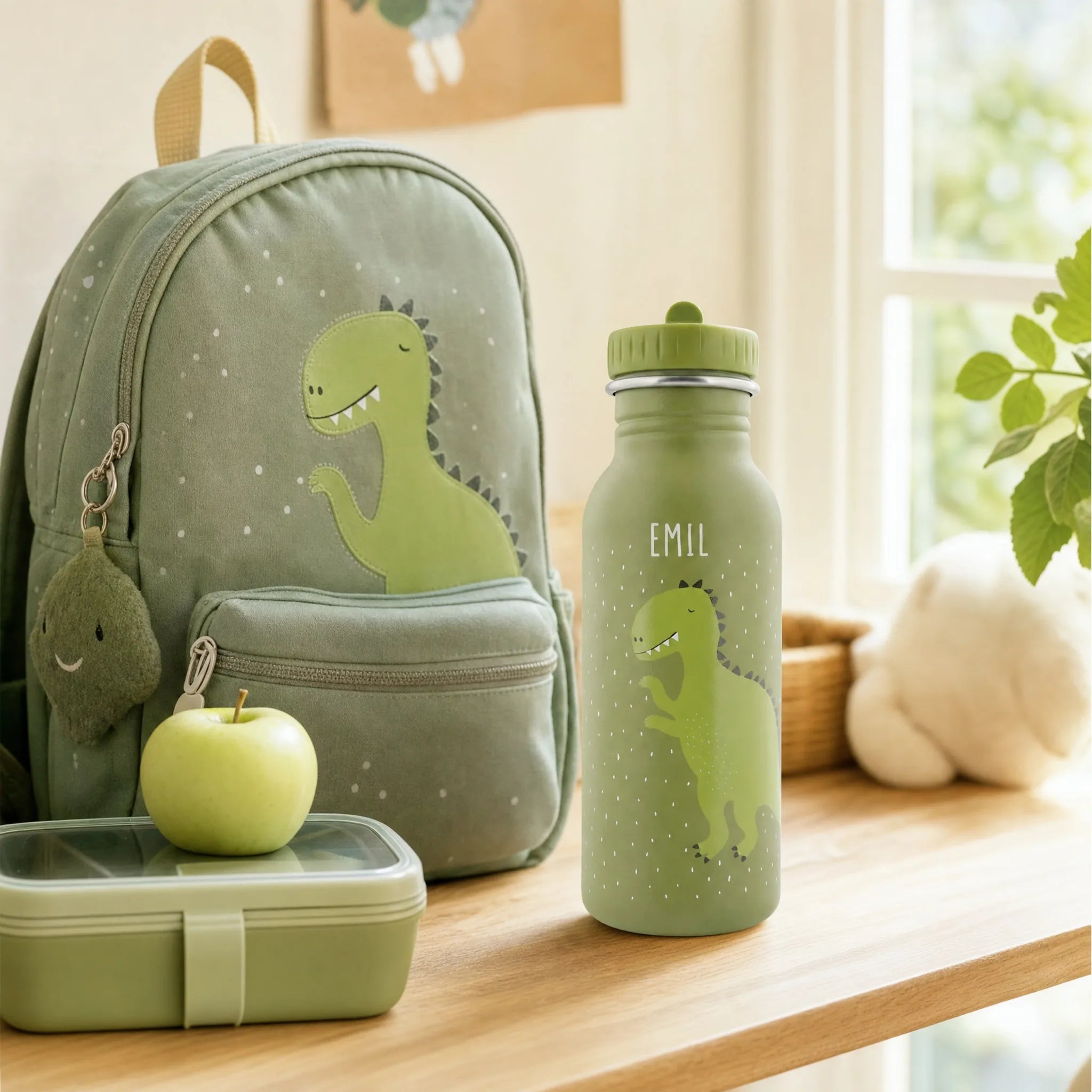 Gourde inox robuste, motif Dino — Kidsmood