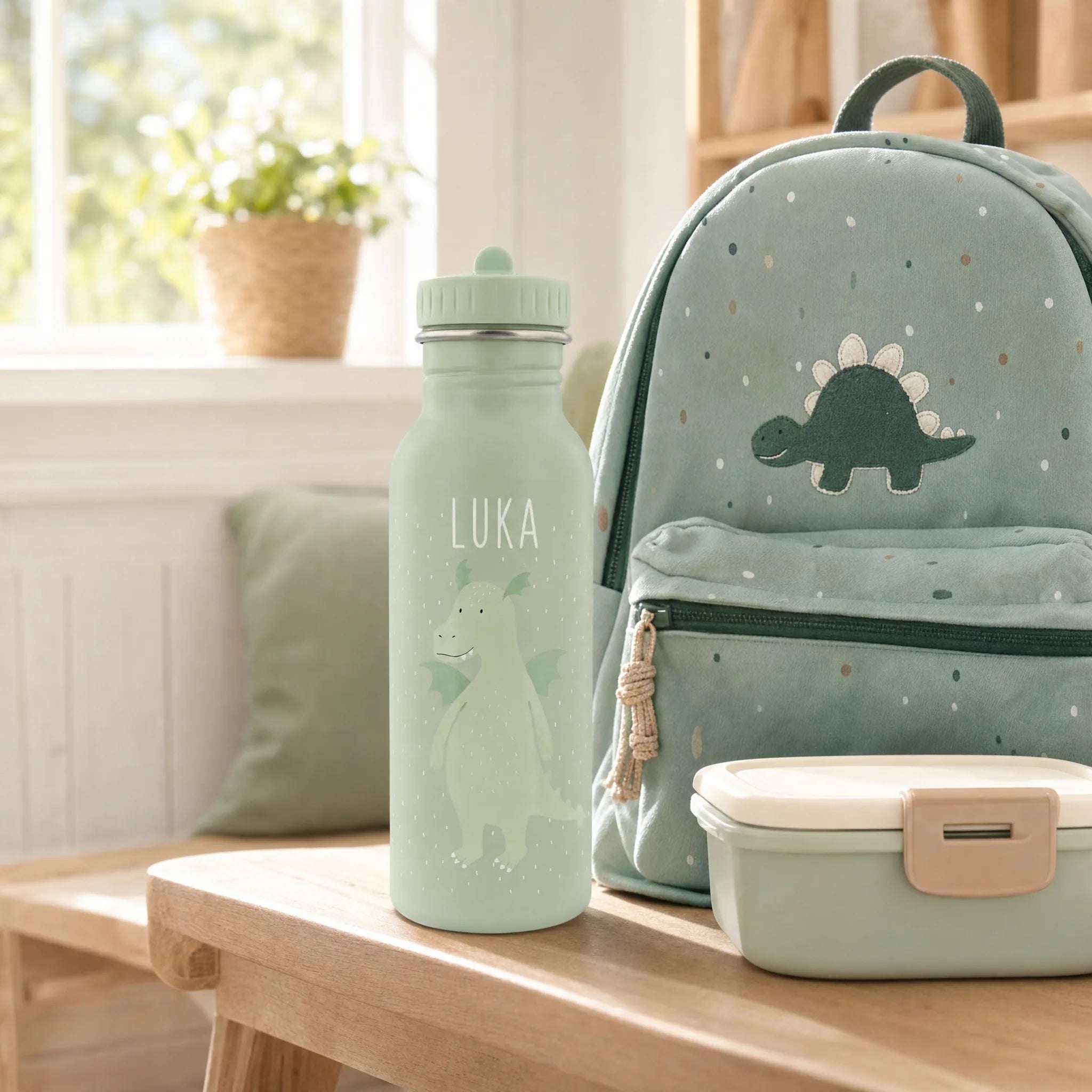 Gourde inox robuste, motif Dragon — Kidsmood