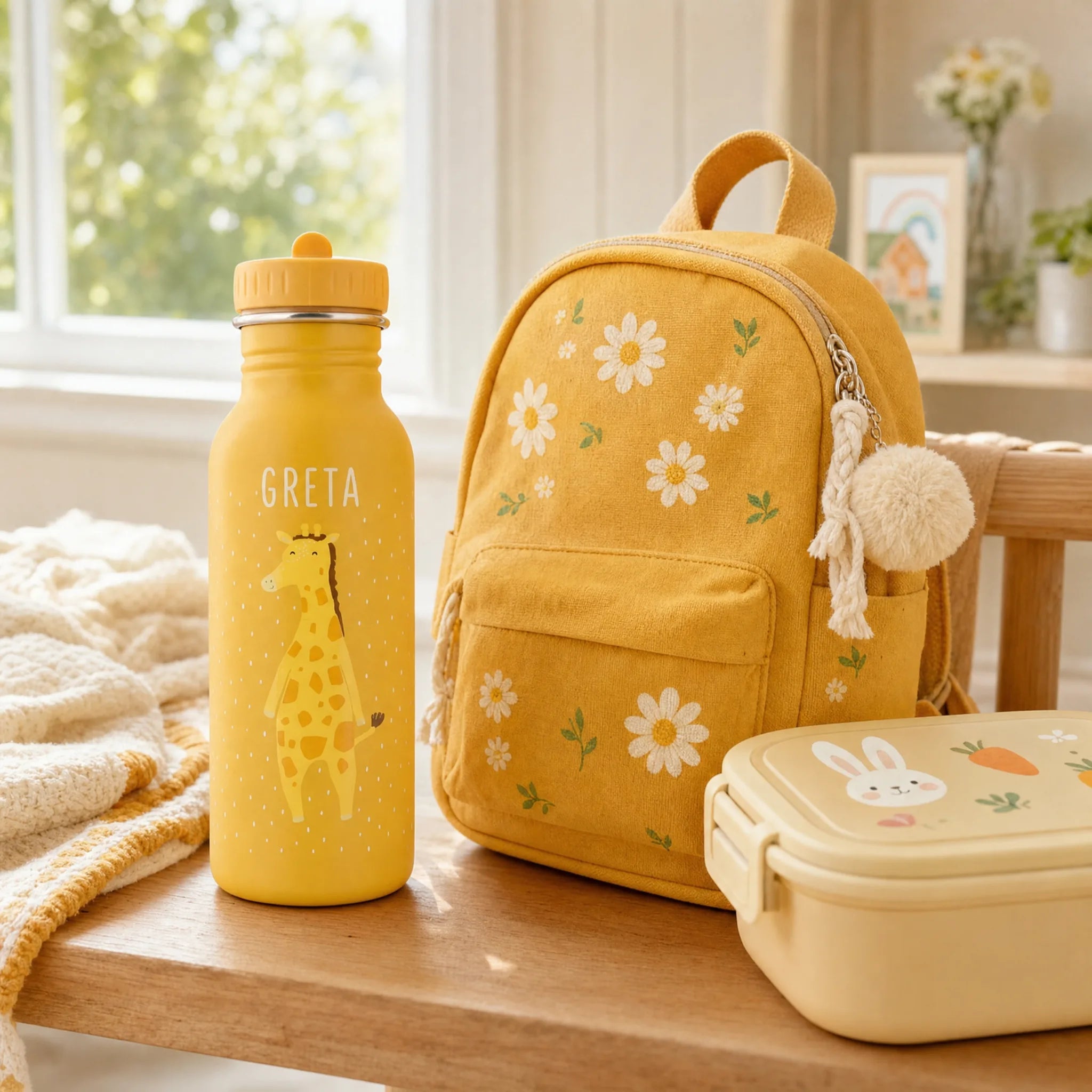 Gourde inox robuste, motif Girafe — Kidsmood