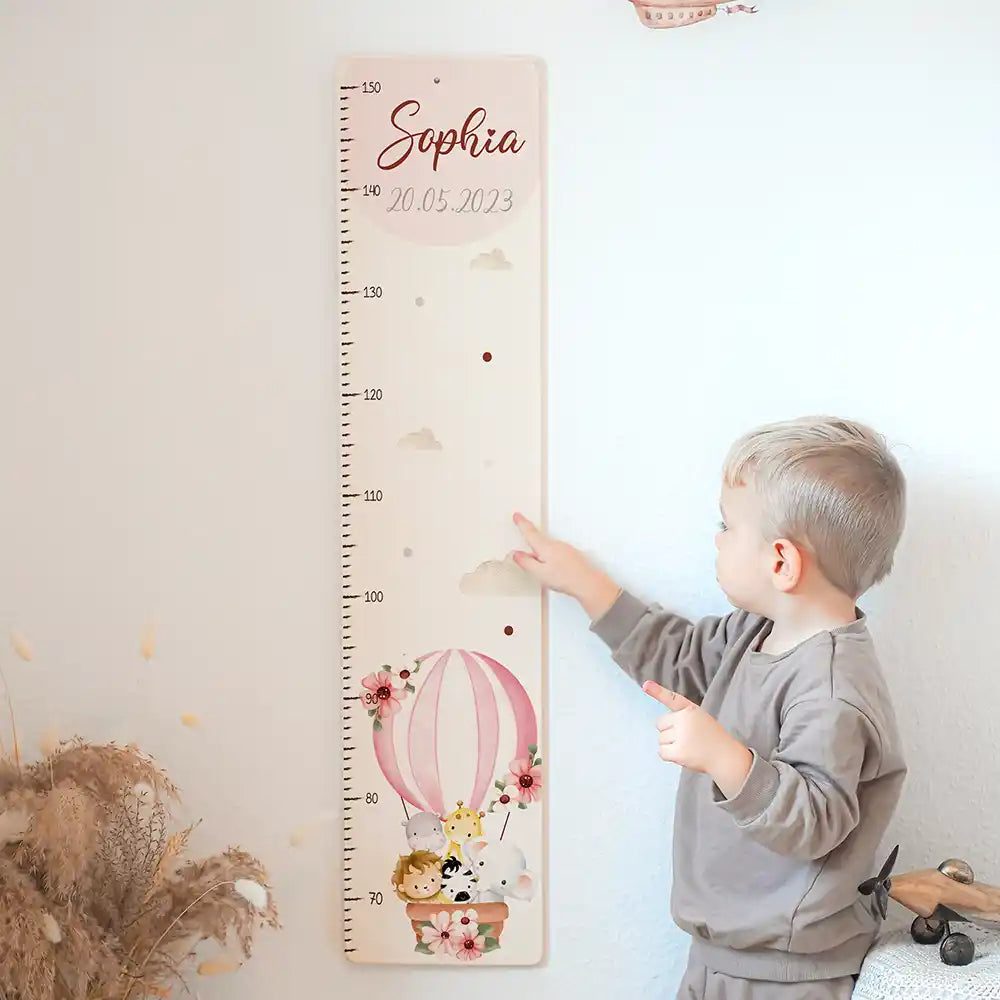 Toise enfant personnalisée – Montgolfière