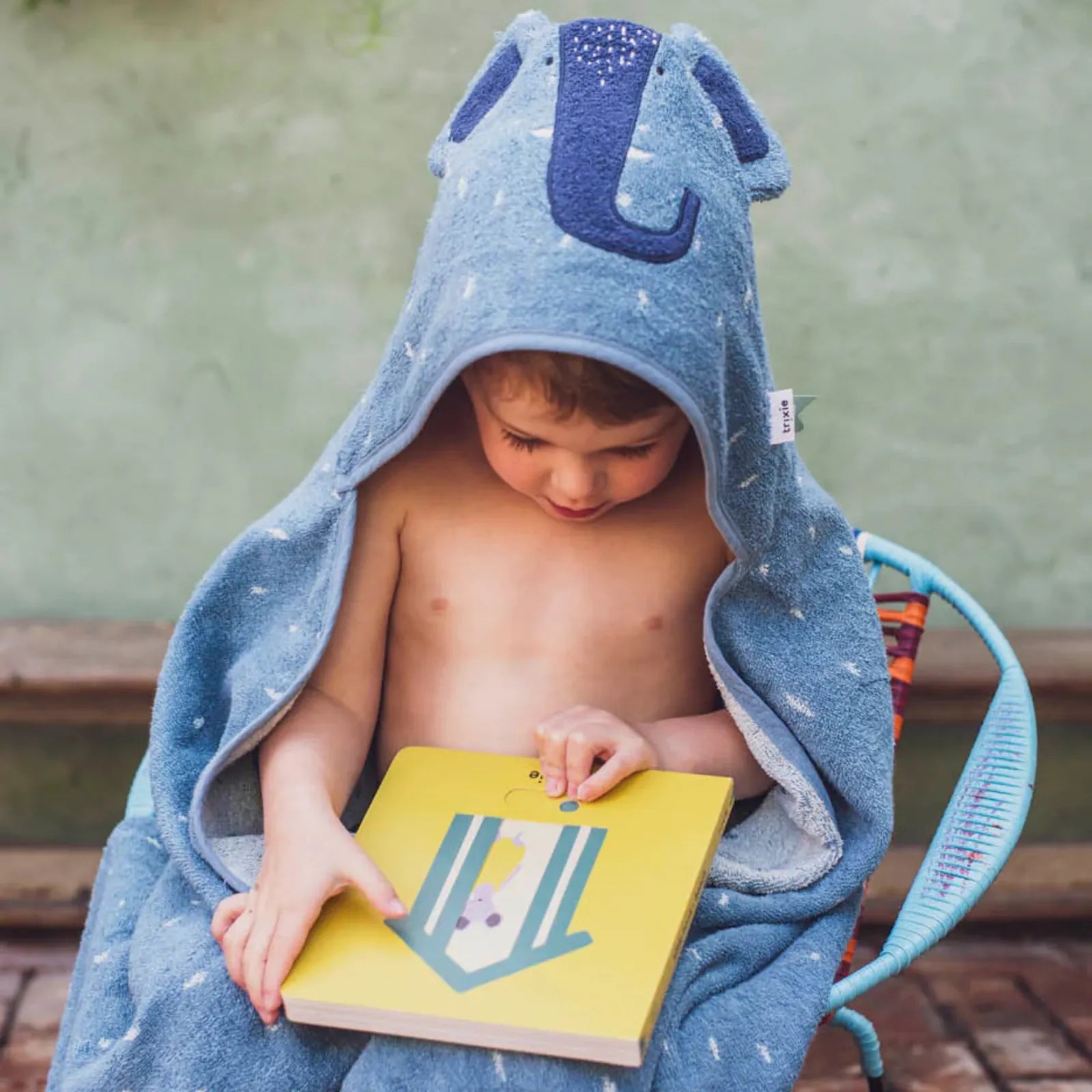 Cape de bain bébé Éléphant en coton biologique doux — Kidsmood