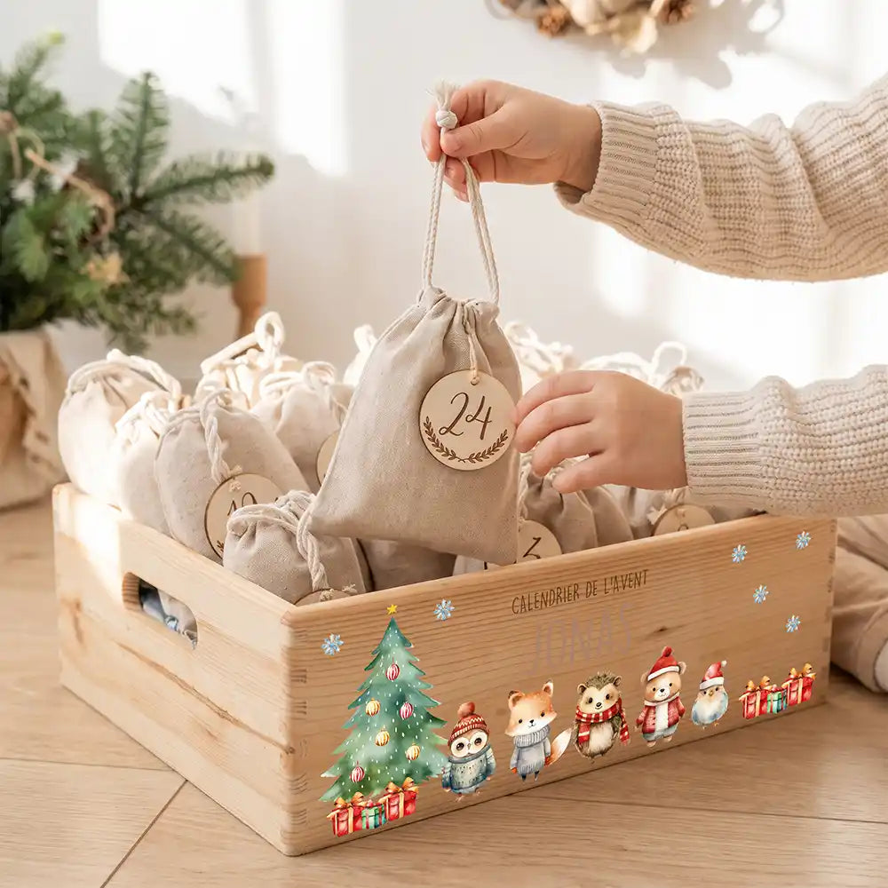 Calendrier de l'avent personnalisé, motif Amis de la forêt — Sachet numéro 24 | Kidsmood