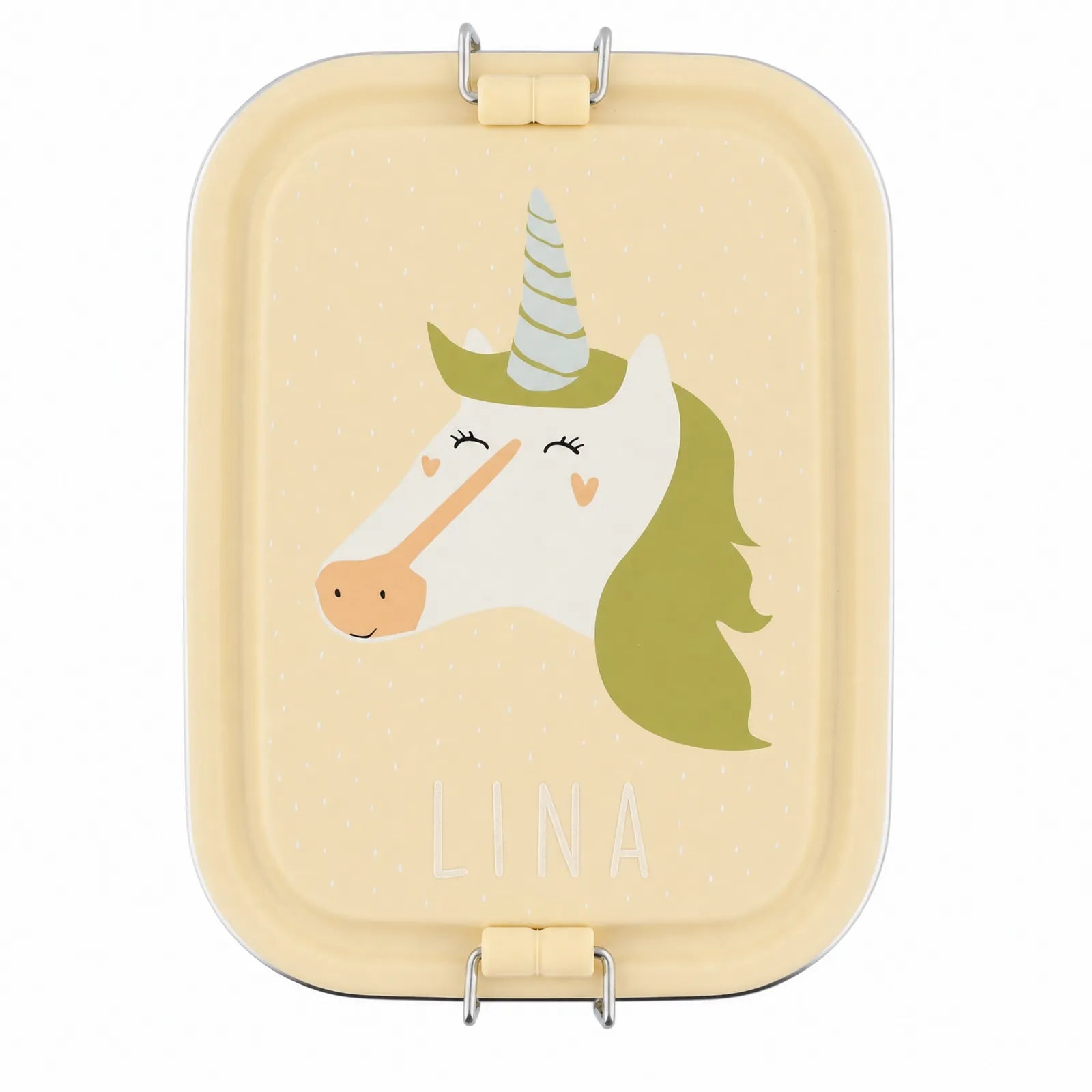 Boîte à goûter inox Licorne pour les snacks — Kidsmood
