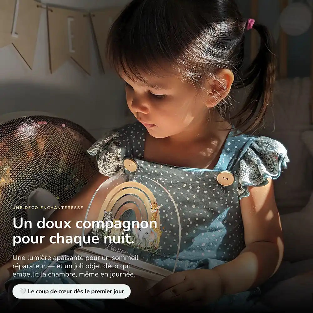 Veilleuse enfant personnalisée Animaux de la savane – intensité réglable en continu d'une simple pression
