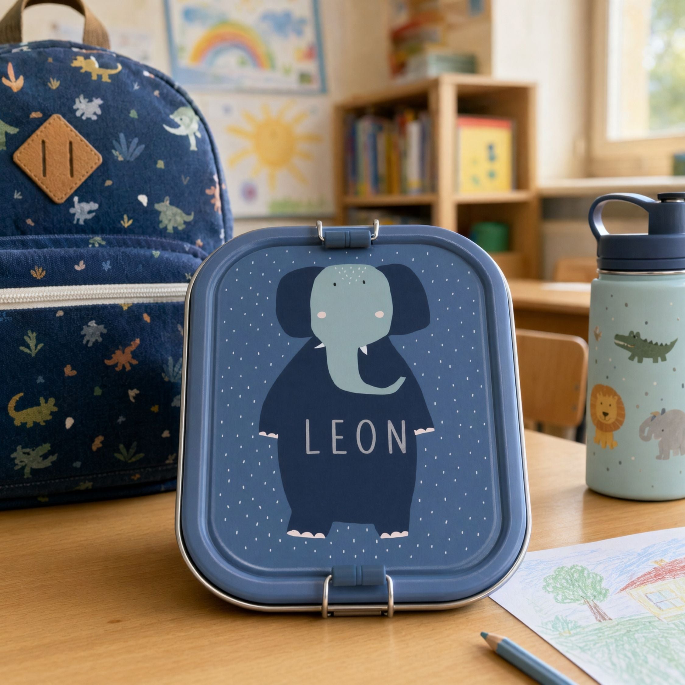 Boîte à goûter inox personnalisée Trixie - Éléphant