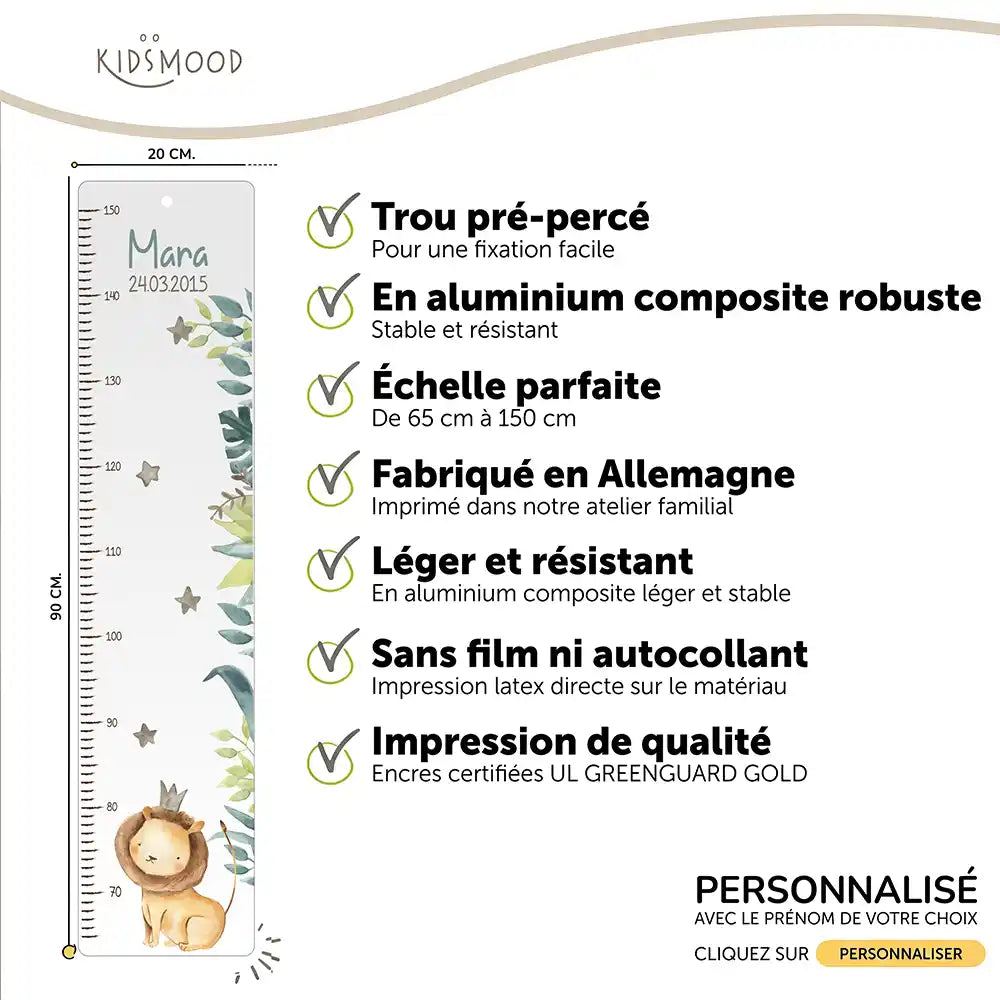 Toise enfant personnalisée – Petit lion
