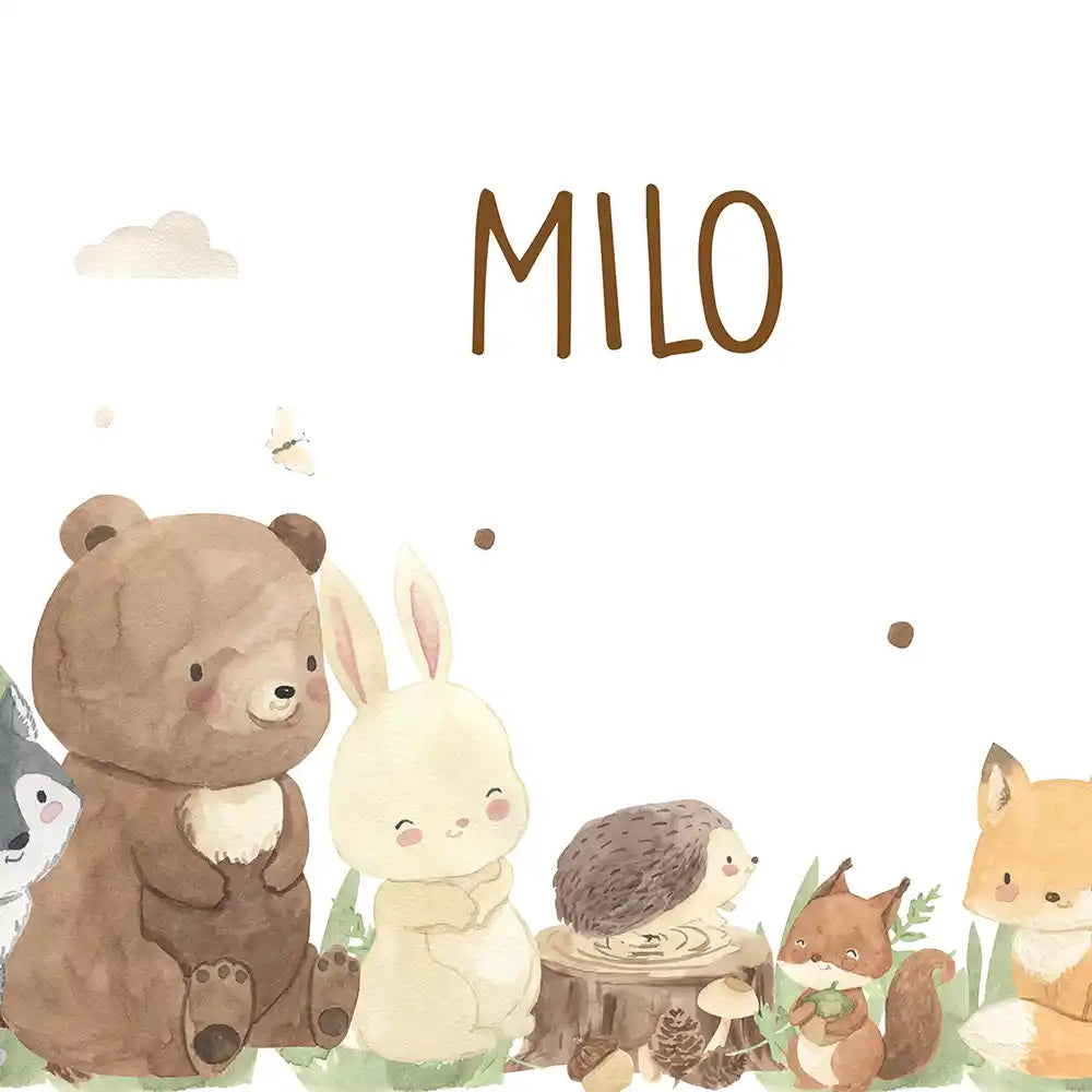 Motif Animaux de la forêt de la gourde personnalisée enfant — Kidsmood