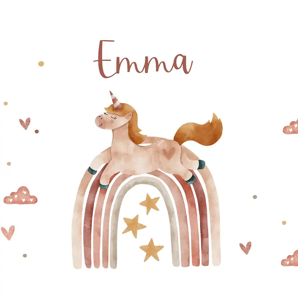 Motif Cheval et arc-en-ciel de la gourde personnalisée enfant — Kidsmood