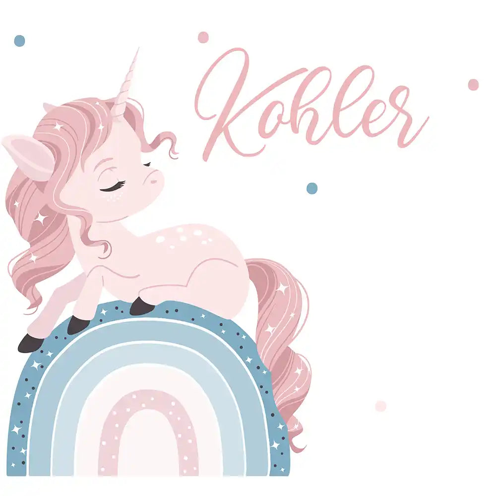 Motif Licorne sur arc-en-ciel de la gourde personnalisée enfant — Kidsmood