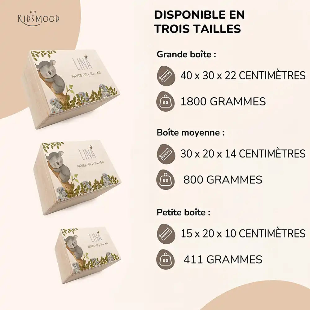 Boîte à souvenirs bébé personnalisée – Koala