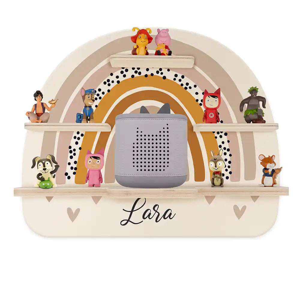 Étagère Toniebox personnalisée Arc-en-ciel 4 – vue principale avec Toniebox 2