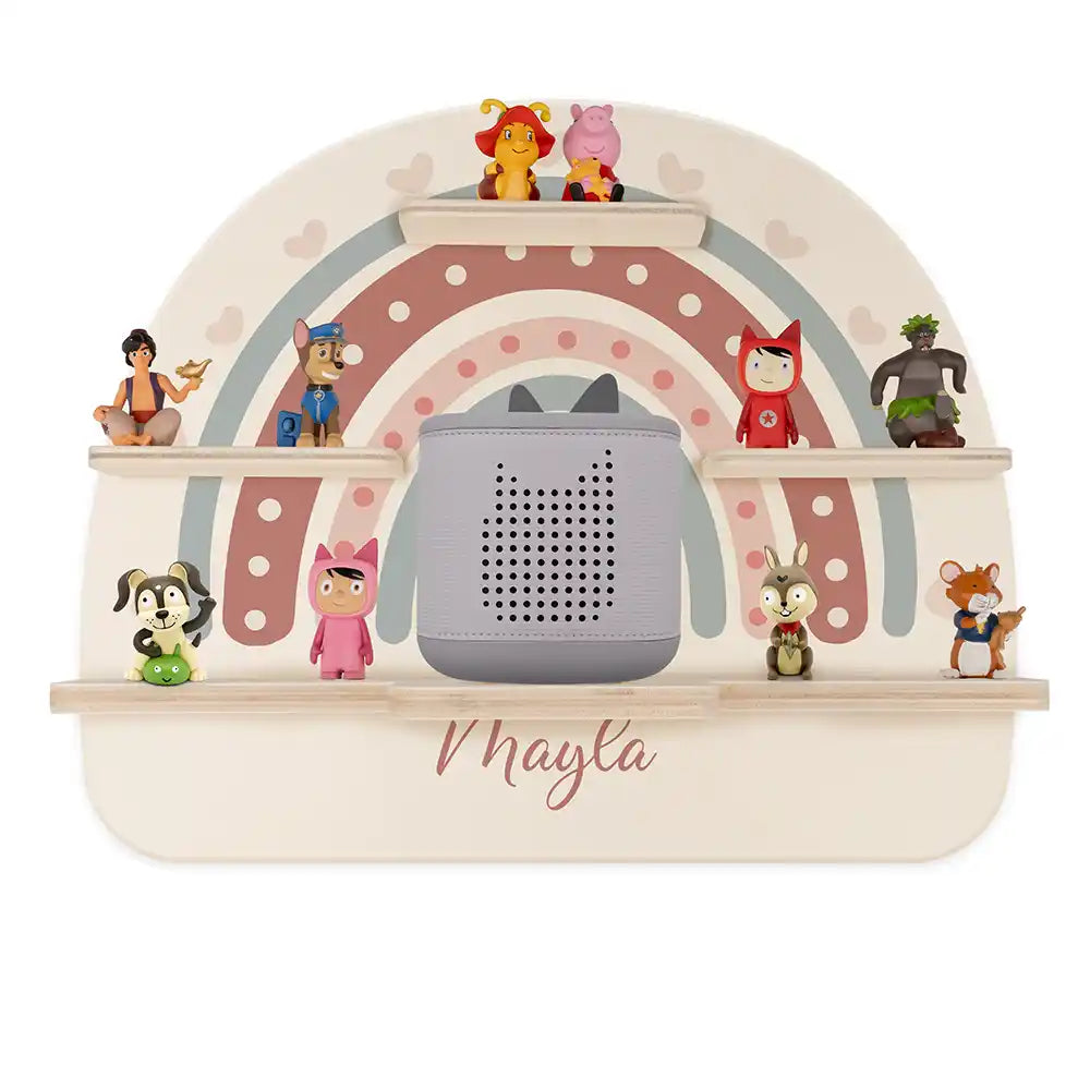 Étagère Toniebox personnalisée Arc-en-ciel 6 – vue principale avec Toniebox 2