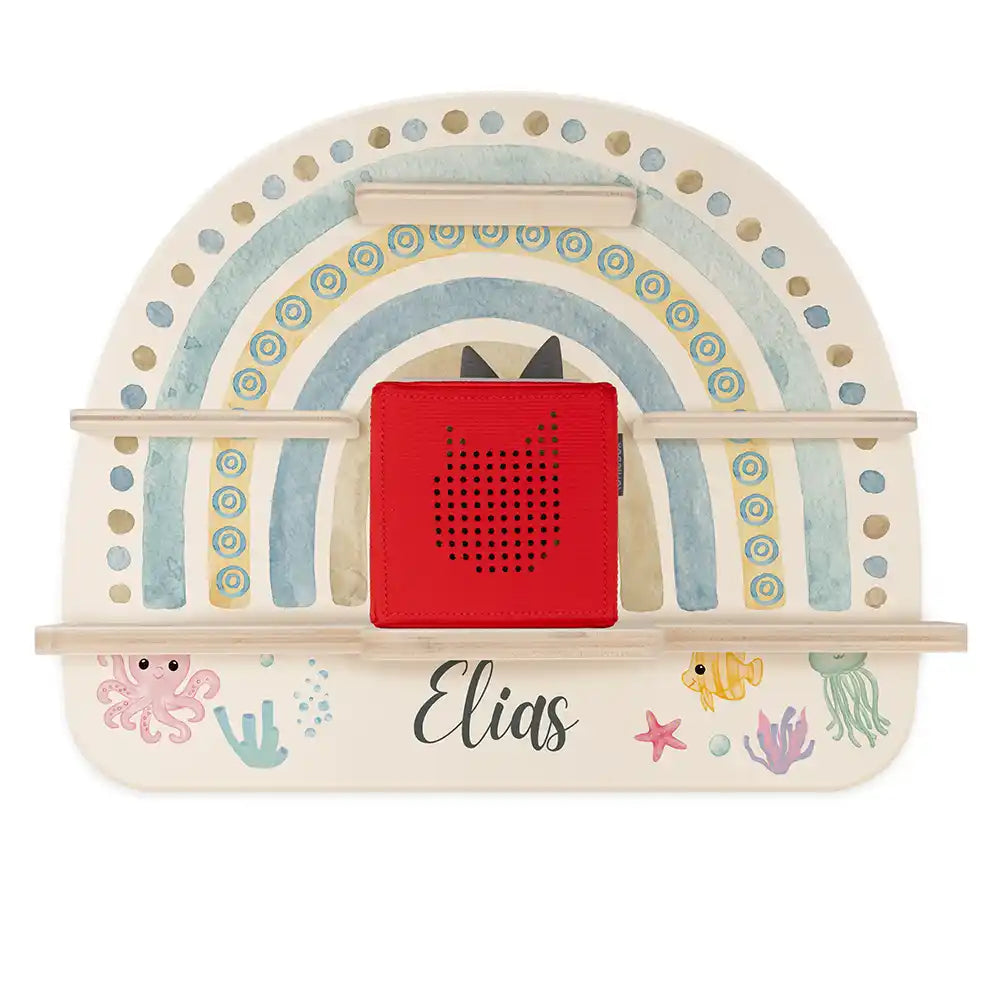 Étagère Toniebox personnalisée Arc-en-ciel 10 – étagère seule avec Toniebox 1, sans figurines