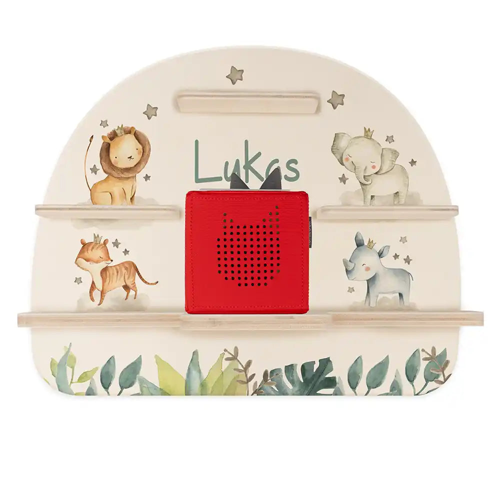 Étagère Toniebox personnalisée Famille jungle – étagère seule avec Toniebox 1, sans figurines