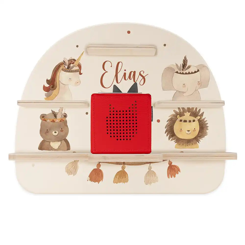 Étagère Toniebox personnalisée Animaux boho – étagère seule avec Toniebox 1, sans figurines