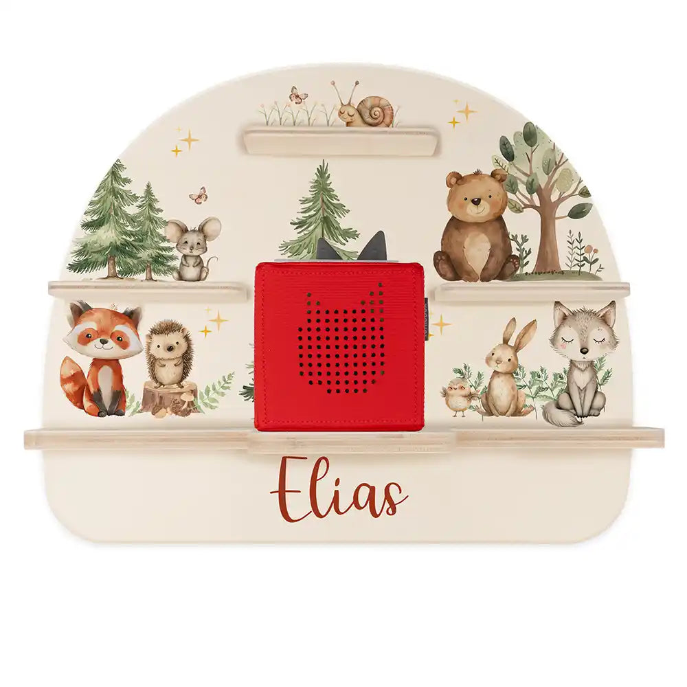 Étagère Toniebox personnalisée Joyeuse forêt – étagère seule avec Toniebox 1, sans figurines