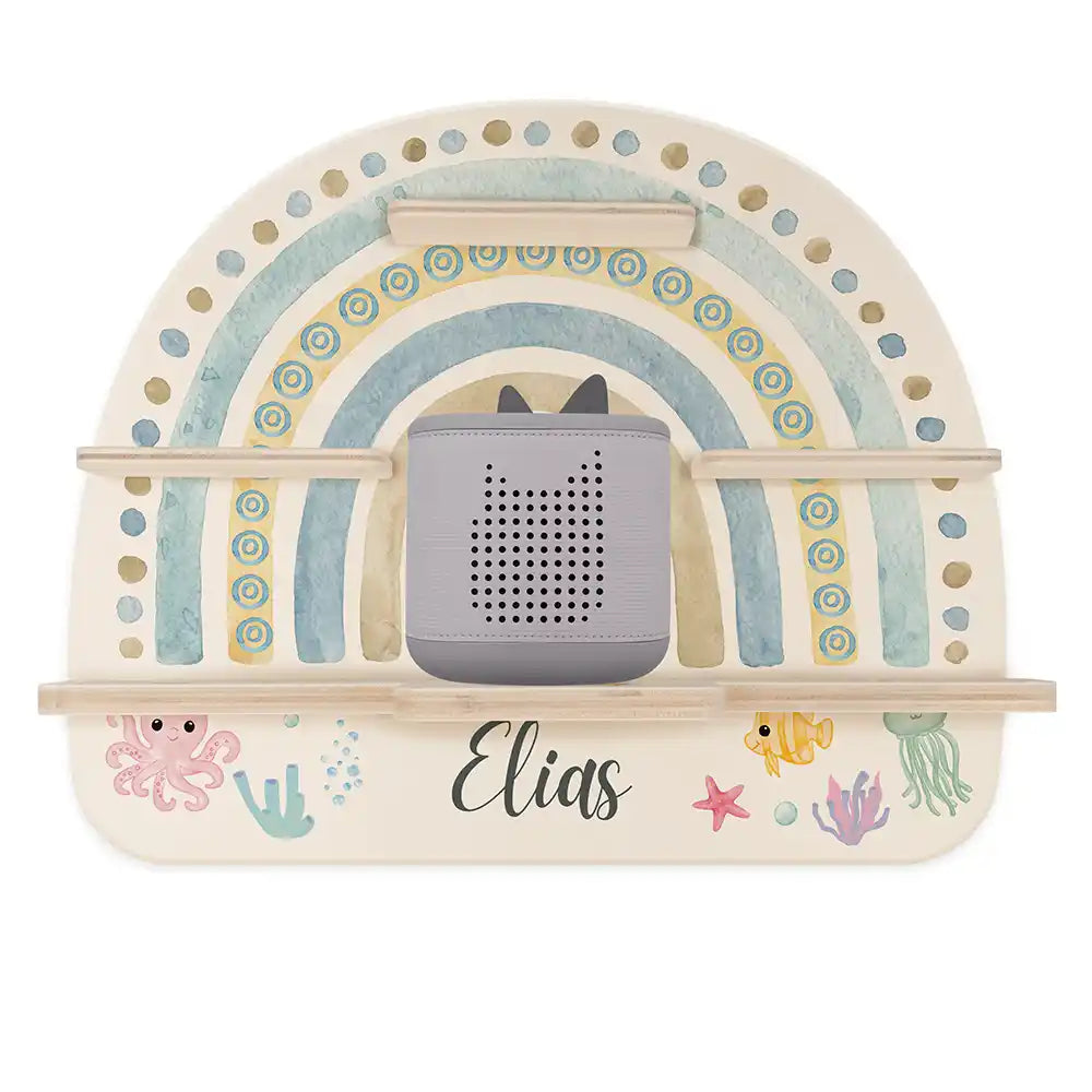 Étagère Toniebox personnalisée Arc-en-ciel 10 – étagère seule avec Toniebox 2