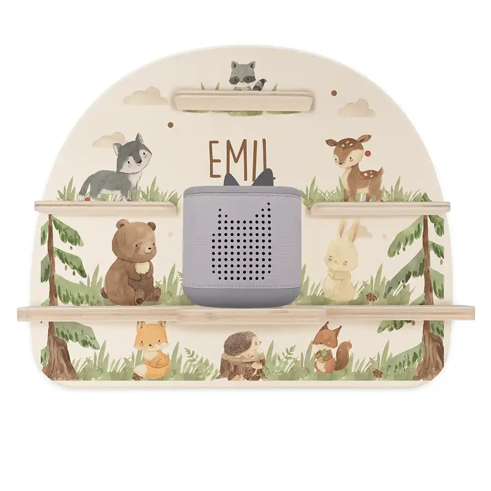 Étagère Toniebox personnalisée Animaux de la forêt – étagère seule avec Toniebox 2