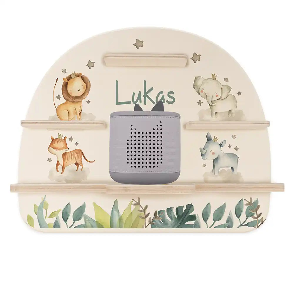 Étagère Toniebox personnalisée Famille jungle – étagère seule avec Toniebox 2