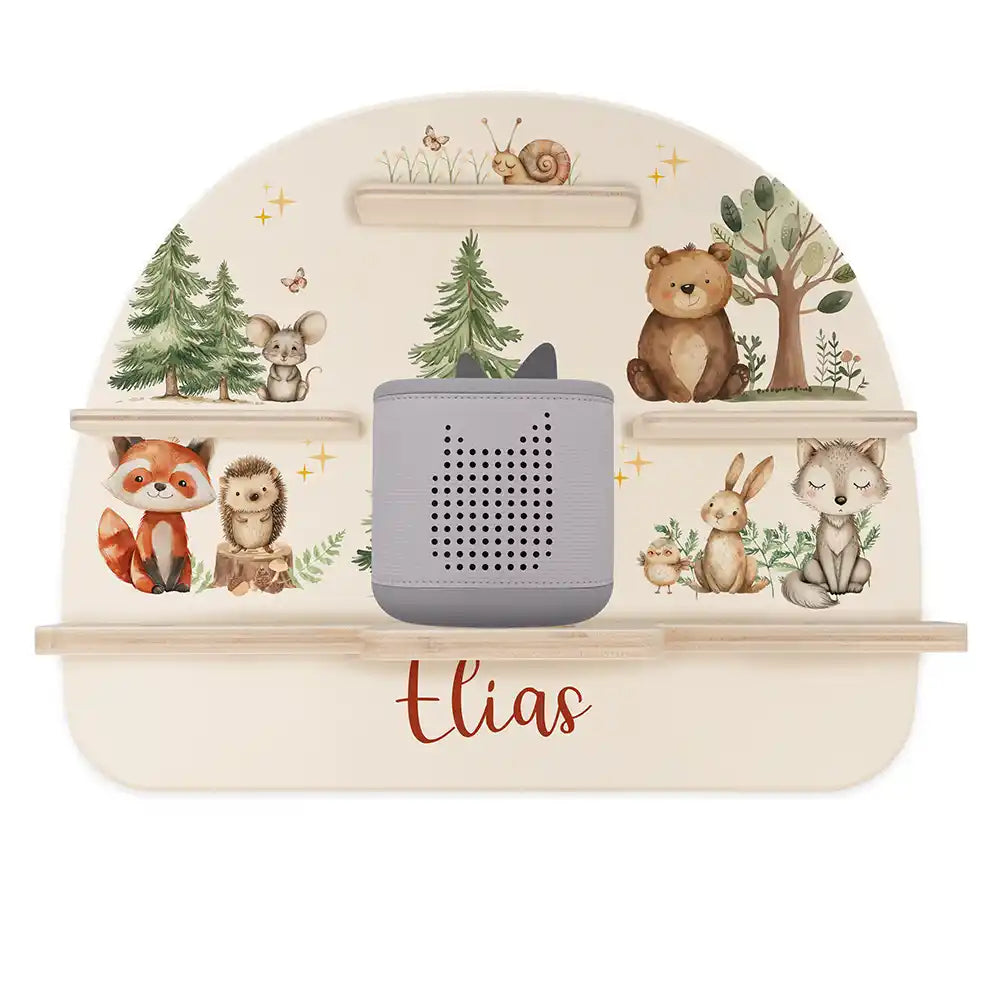 Étagère Toniebox personnalisée Joyeuse forêt – étagère seule avec Toniebox 2